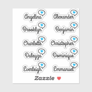  Fun Blue Heart Speech Bubble Guest List 10 Names