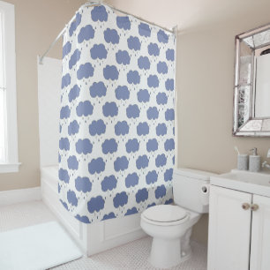 Fun Blue Rain Clouds Pattern