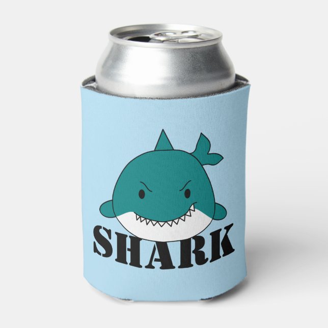 Fun Blue Shark Can Cooler (Can Front)
