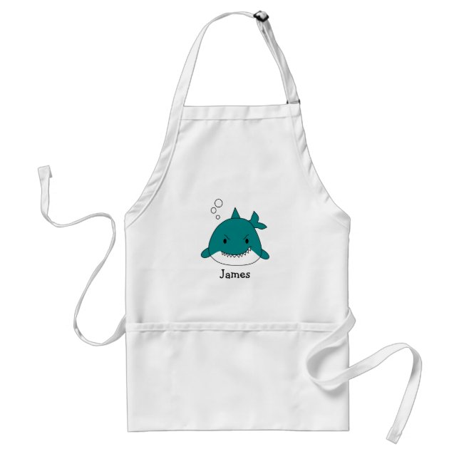 Fun Blue Shark Personalized Standard Apron (Front)