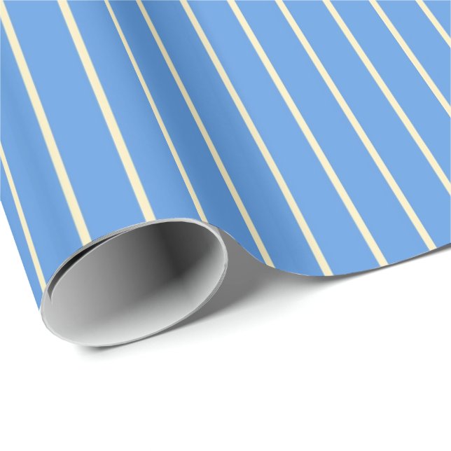 Fun Blue stripe pattern wrapping paper (Roll Corner)