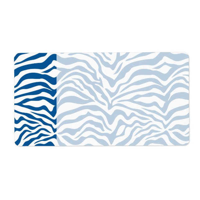Fun Blue Zebra Stripes Wild Poster de animal (Devant)