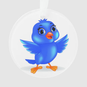 Fun Bluebird of Happiness 3 Ornament