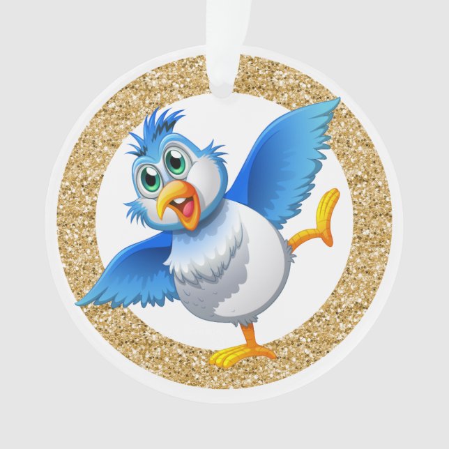 Fun Bluebird of Happiness 5 Ornament (Front)
