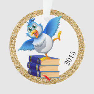 Fun Bluebird of Happiness for the Teacher Ornament