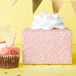 Fun Blush Pink Tiger Stripe Pattern Wrapping Paper