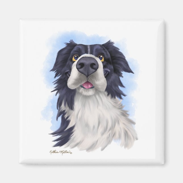 Fun Boarder Collie Cartoon  Magnet (Front)