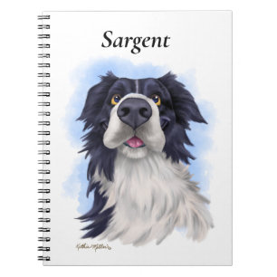 Fun Boarder Collie Cartoon Notebook