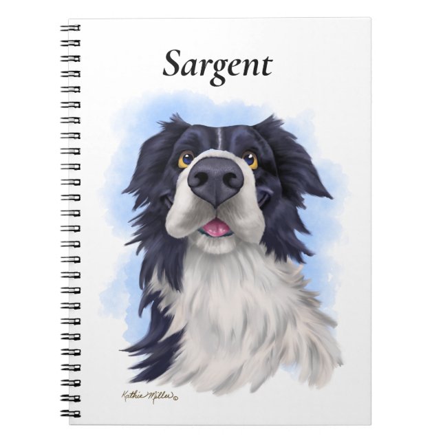 Fun Boarder Collie Cartoon  Notebook (Front)
