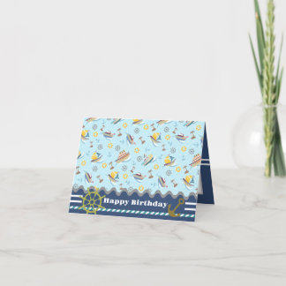 Fun Boats Blue. Birthday Card