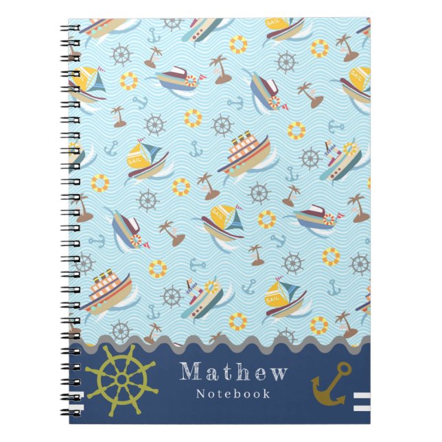 Fun Boats Blue Notebook (Front)