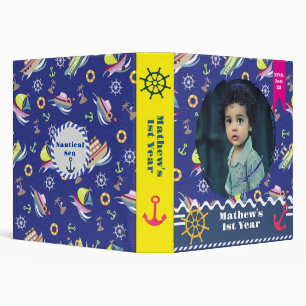 Fun Boats Blue Yellow Binder