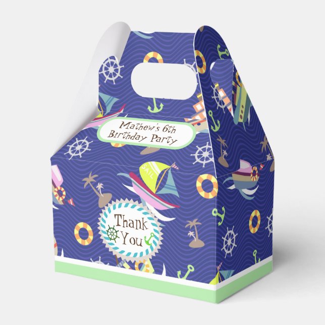 Fun Boats Deep Blue Favour Box (Front Side)