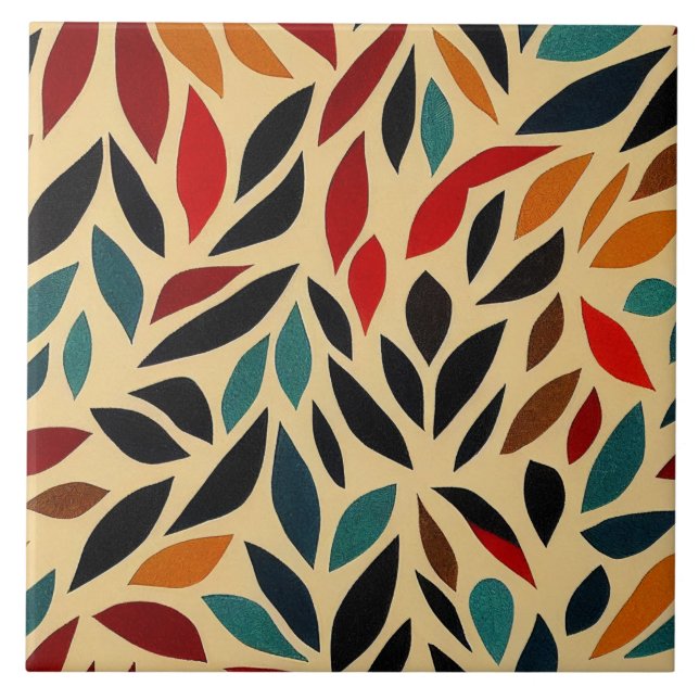 Fun Boho Style Ceramic Tile (Front)