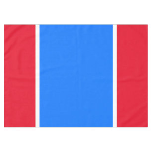 Fun Bold Bright Red Vertical Blue White Stripes Tablecloth