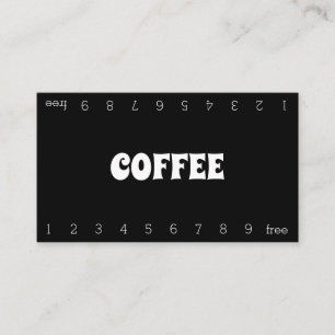 Fun Bold Double Number Loyalty Coffee Punch-Card Card