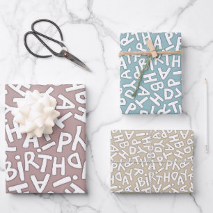 Fun Bold Happy Birthday Celebration Wrapping Paper Sheet