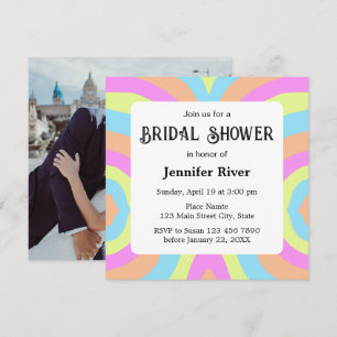 Fun Bold Modern Colourful Bridal Shower  Invitation