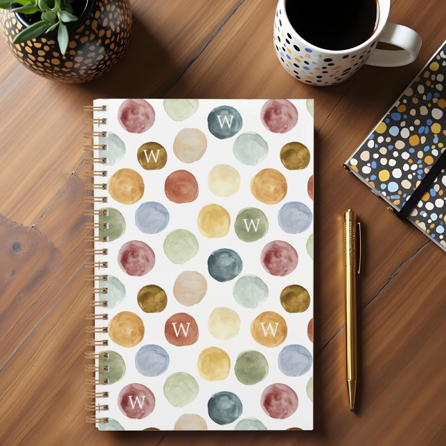 Fun Bold Modern Watercolor Polka Dot Monogram Planner (Fun Bold Modern Watercolor Polka Dot Monogram Planner)