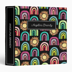 Fun Bold Suns & Rainbows Back to School Kids Binder