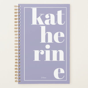 Fun Bold Typography Custom Name & Colour Planner