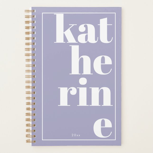 Fun Bold Typography Custom Name & Colour Planner (Front)