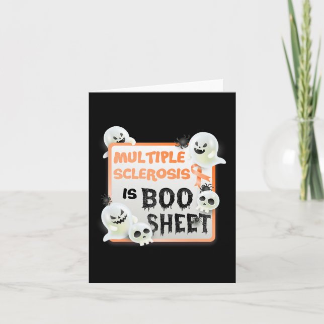 Fun Boo Halloween Ghost Ms Multiple Sclerosis Is B Card (Front)