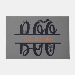Fun Boo Monogram Add Name Halloween  Doormat