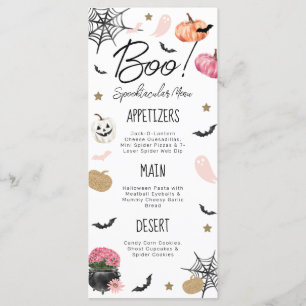 Fun Boo! Spooktacular Birthday Halloween Menu