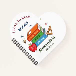 Fun Books Love To Read Child Personalize Notebook