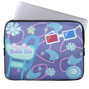 Fun Boomerangs 3-D Specs Fifties Retro Pattern Laptop Sleeve
