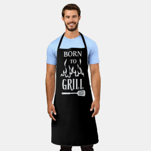 Fun Born to Grill Black Grill BBQ Apron