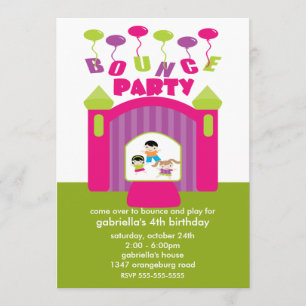 Fun Bounce House Birthday Party Invitation