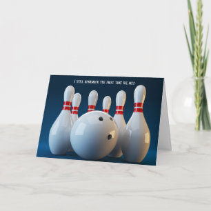Fun Bowler Bowling Anniversaire Carte de voeux