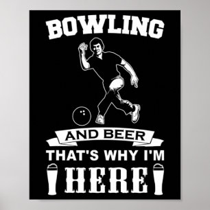 Fun Bowling Team  Dad Gift Bowling and Beer  Poster