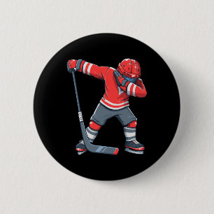 Fun Boy Kid Ice Hockey Dab Apparel 2 Inch Round Button