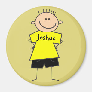 Fun Boy Stick Figure Personalized Magnet