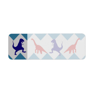 Fun Boys Dinosaurs Red Blue Chevron Motif