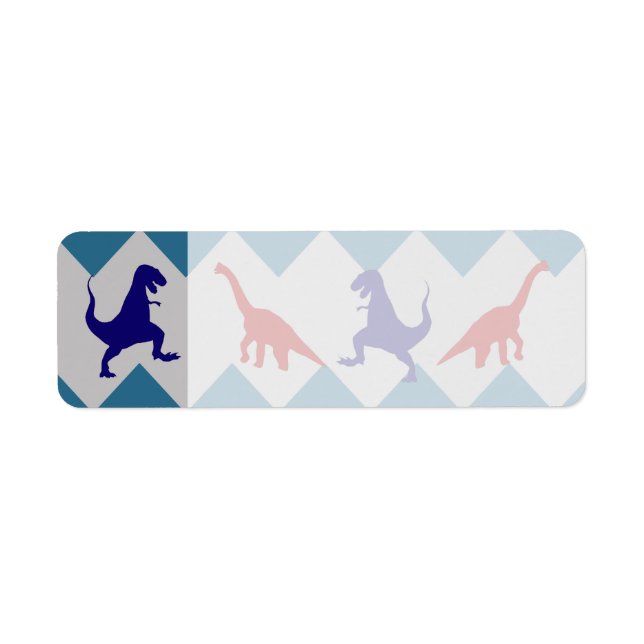 Fun Boys Dinosaurs Red Blue Chevron Pattern (Front)