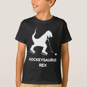 Fun Boys Ice Hockey T Rex Dinosaur T-Shirt