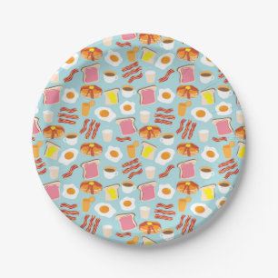 Fun Breakfast Brunch Party Pattern Paper Plate