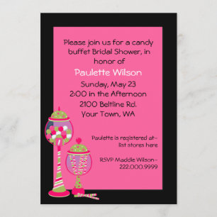 Fun Bridal Shower Candy Buffet Invitation