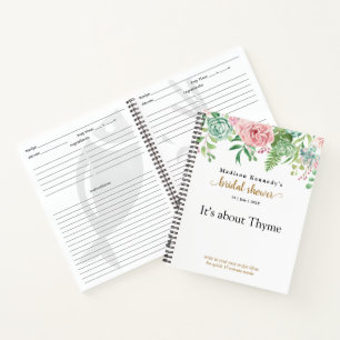 Fun Bridal Shower Quick New Recipe  Notebook