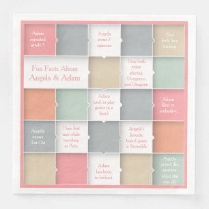 Fun Bride Groom Infographic Personalized Wedding Napkin