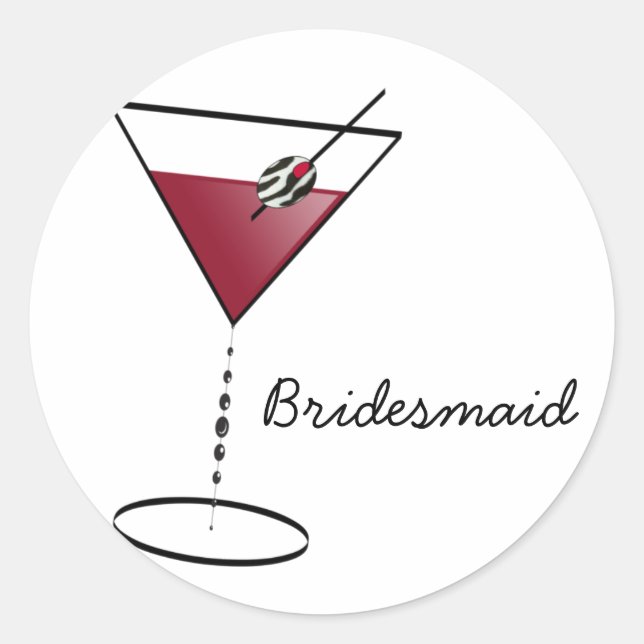Fun Bridesmaid Favours Classic Round Sticker (Front)
