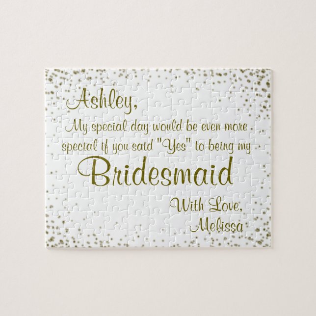 Fun Bridesmaid Invitation Jigsaw Puzzle (Horizontal)