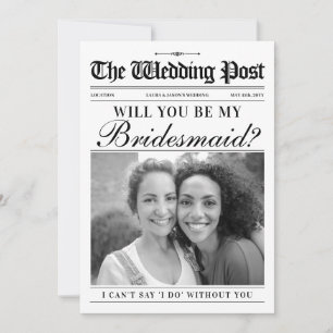 Fun Bridesmaid Proposal Card, Bridesmaid Newspaper Holiday Card