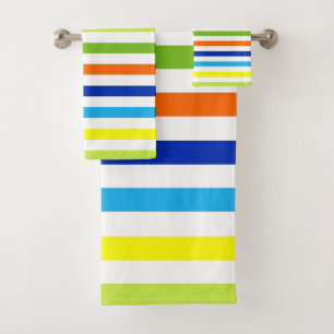 Fun Bright and Bold - Modern Stripes Bath Towel Set