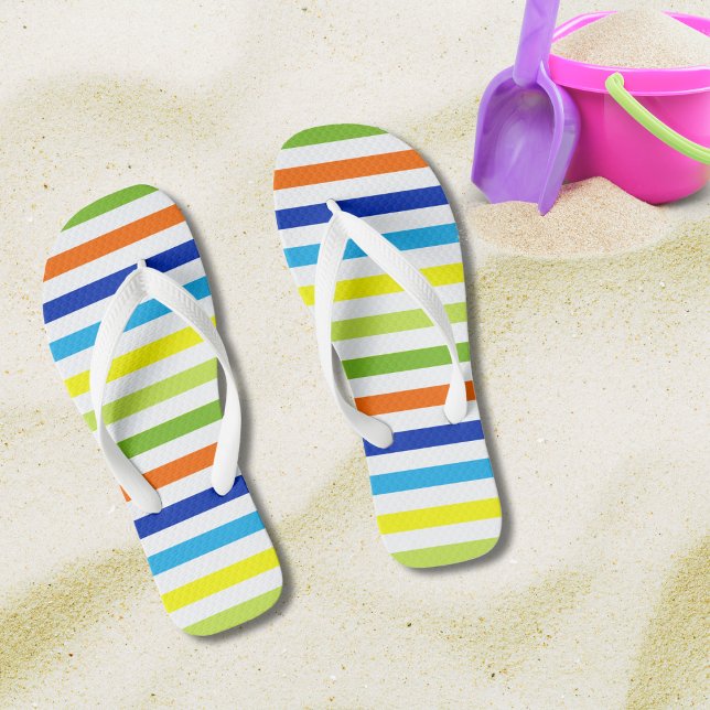 Fun Bright and Bold - Modern Stripes Flip Flops (Creator Uploaded)