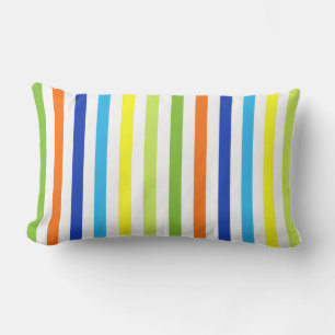 Fun Bright and Bold - Modern Stripes Lumbar Pillow
